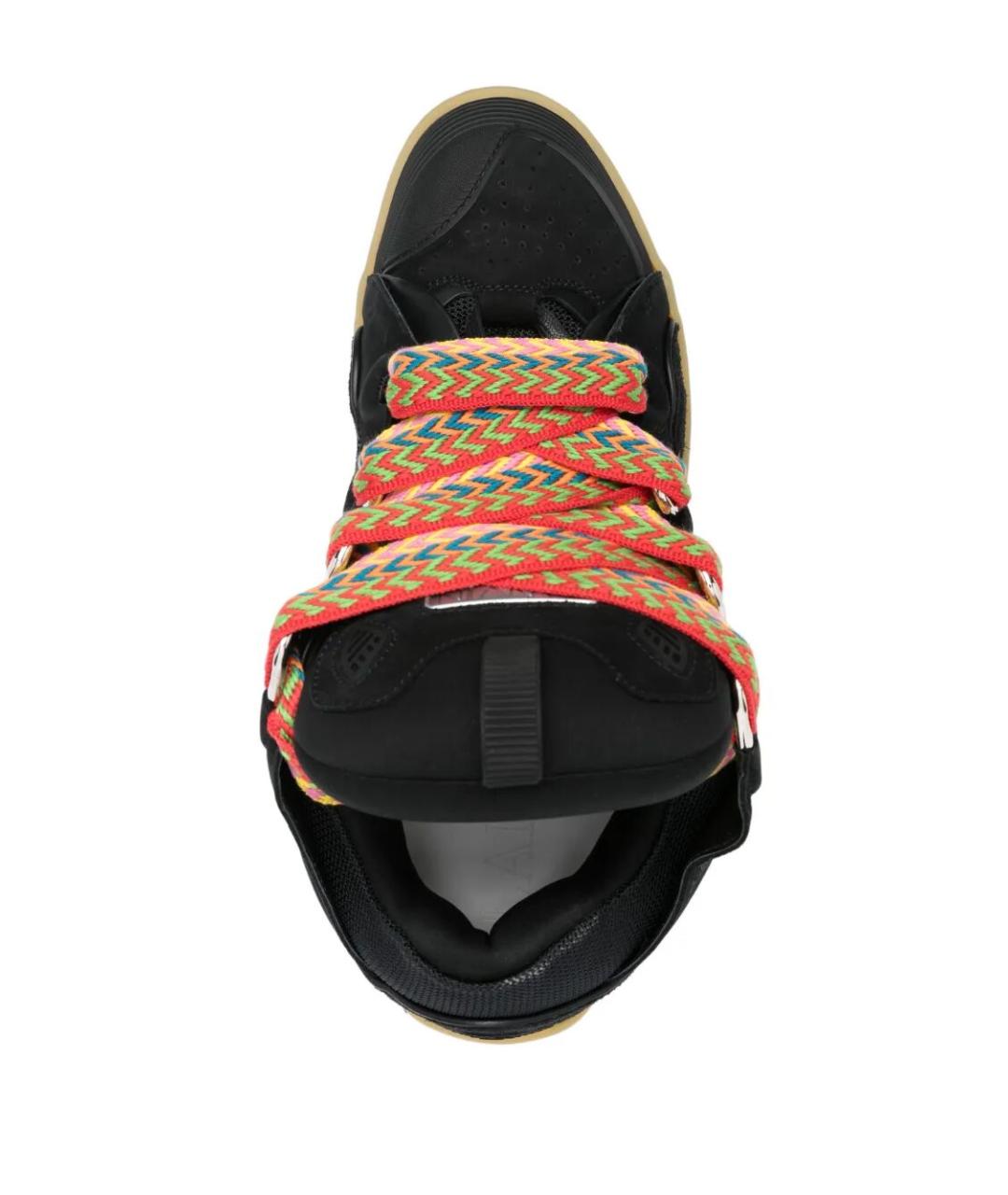 LANVIN Черные кожаные низкие кроссовки / кеды, фото 4