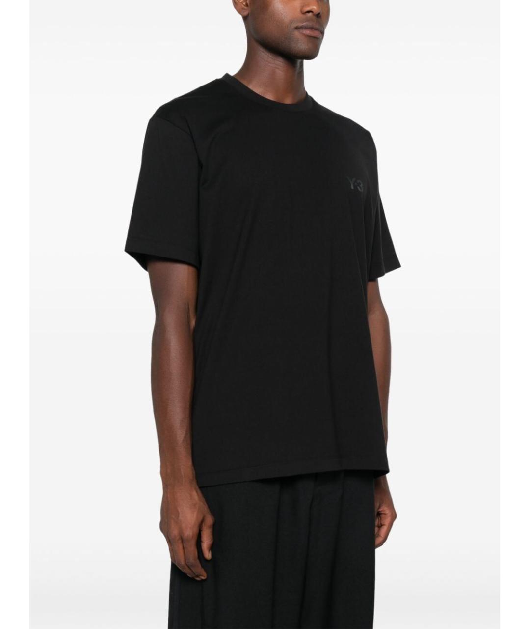 Y-3 Черная хлопковая футболка, фото 2