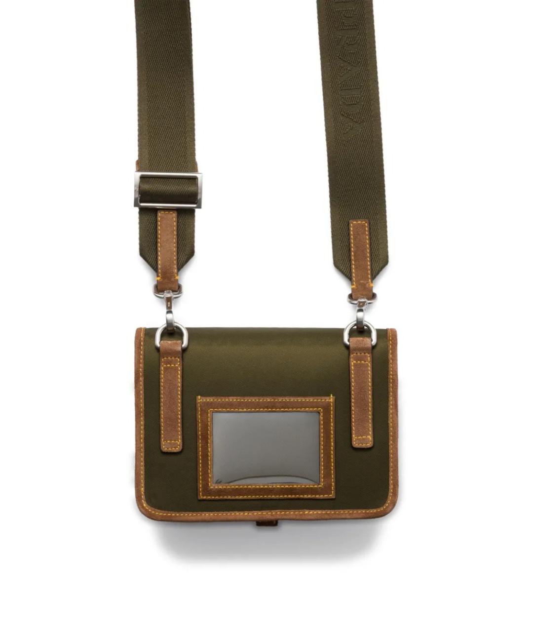 PRADA Хаки синтетическая сумка на плечо, фото 4