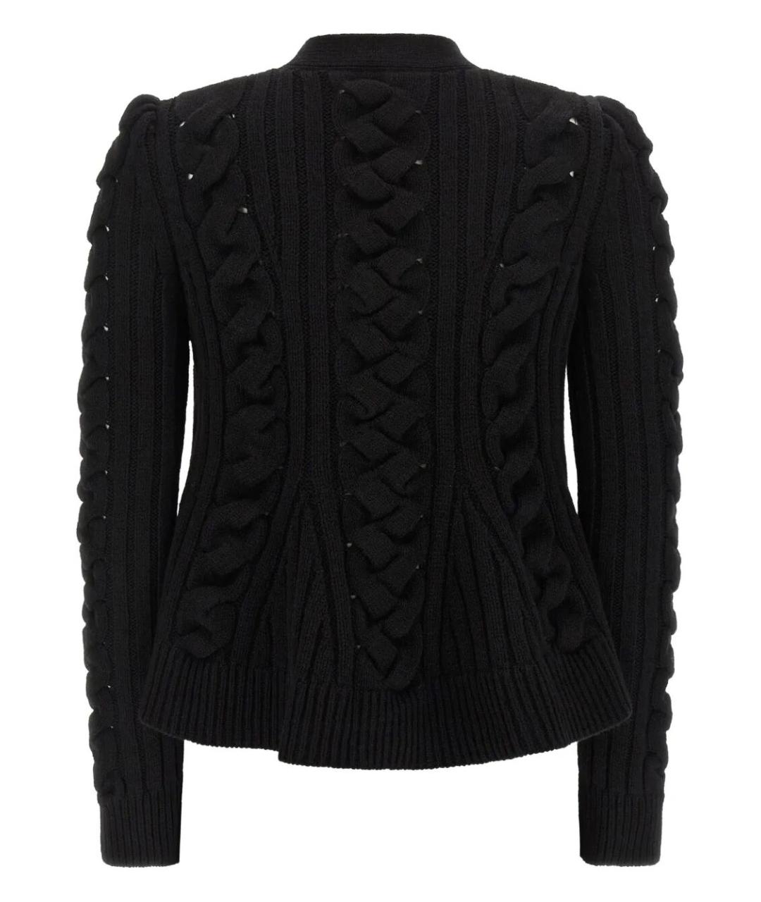 ALEXANDER MCQUEEN Черный шерстяной кардиган, фото 2