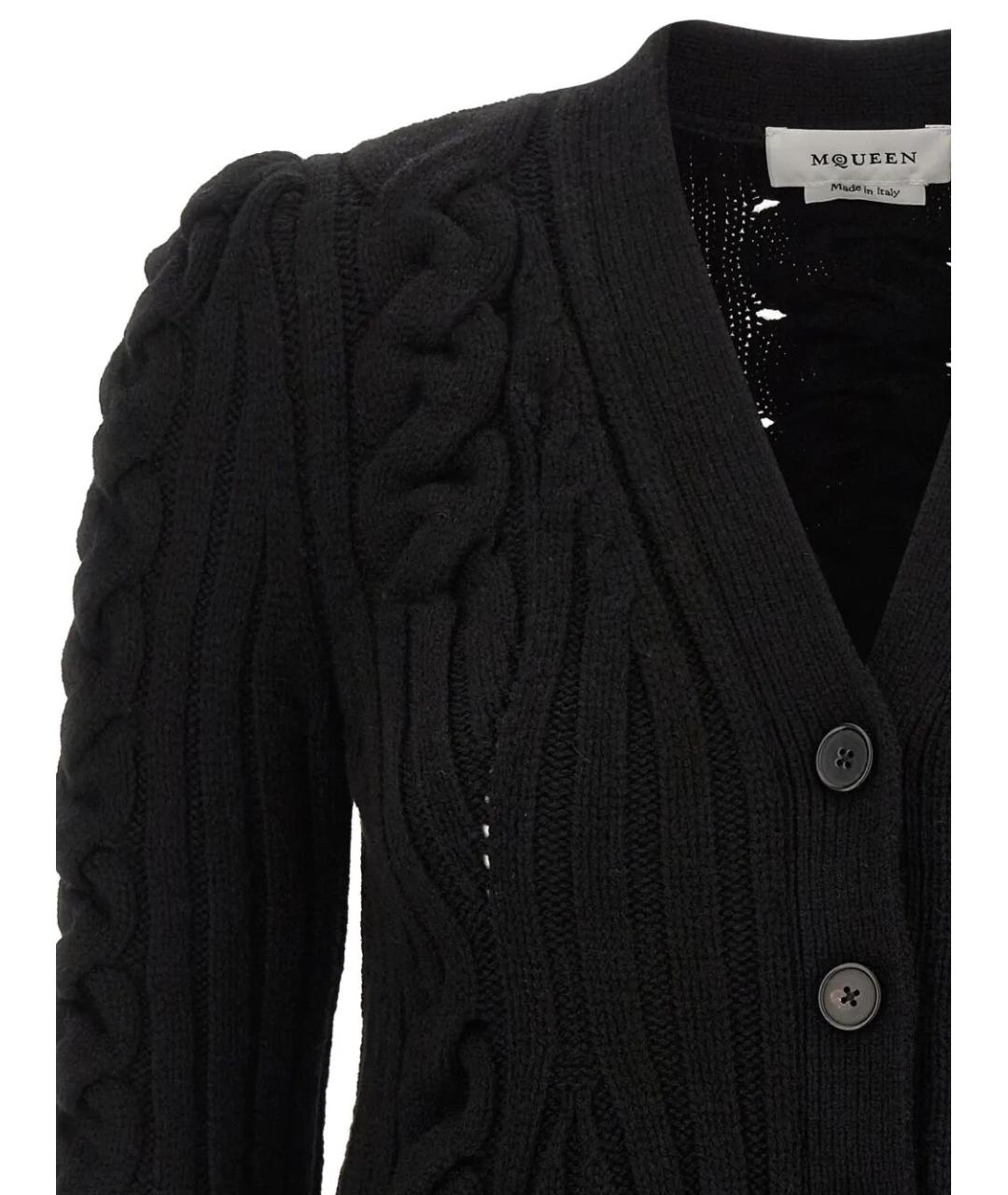 ALEXANDER MCQUEEN Черный шерстяной кардиган, фото 4