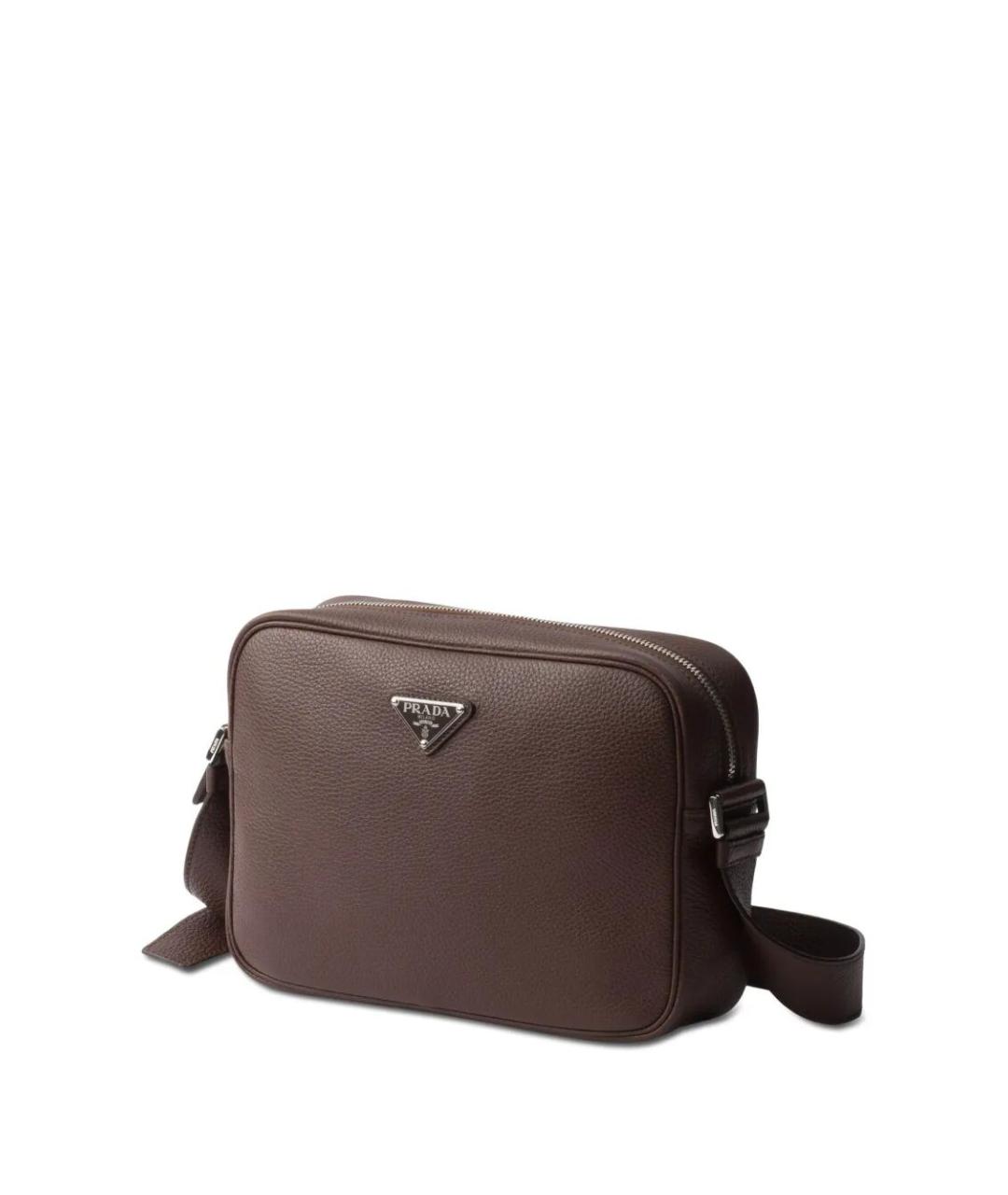 PRADA Коричневая кожаная сумка на плечо, фото 7