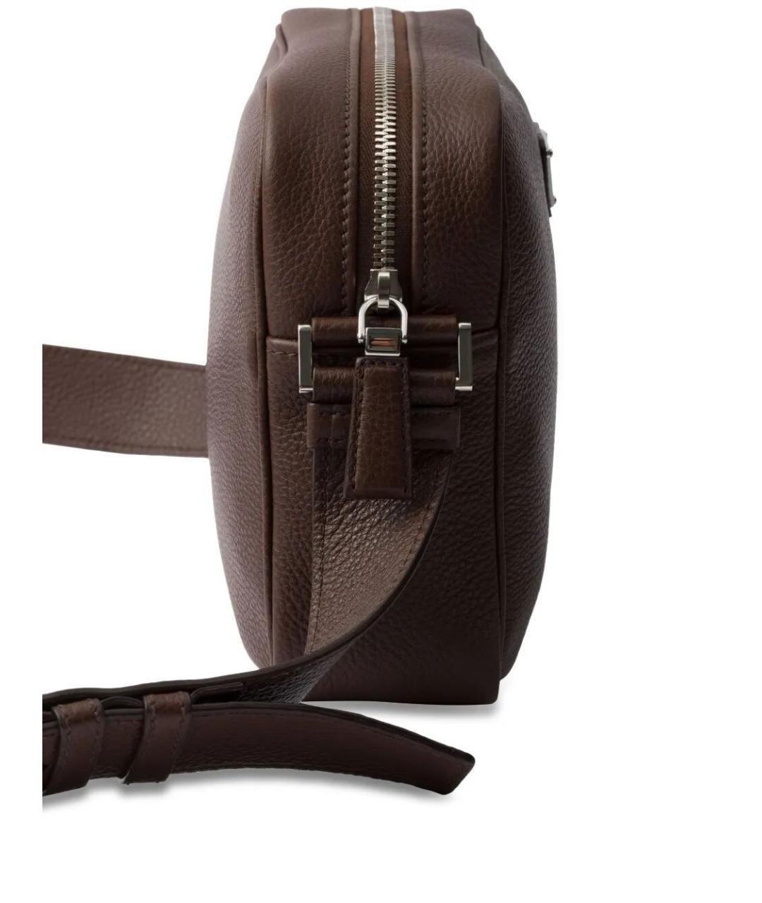 PRADA Коричневая кожаная сумка на плечо, фото 4