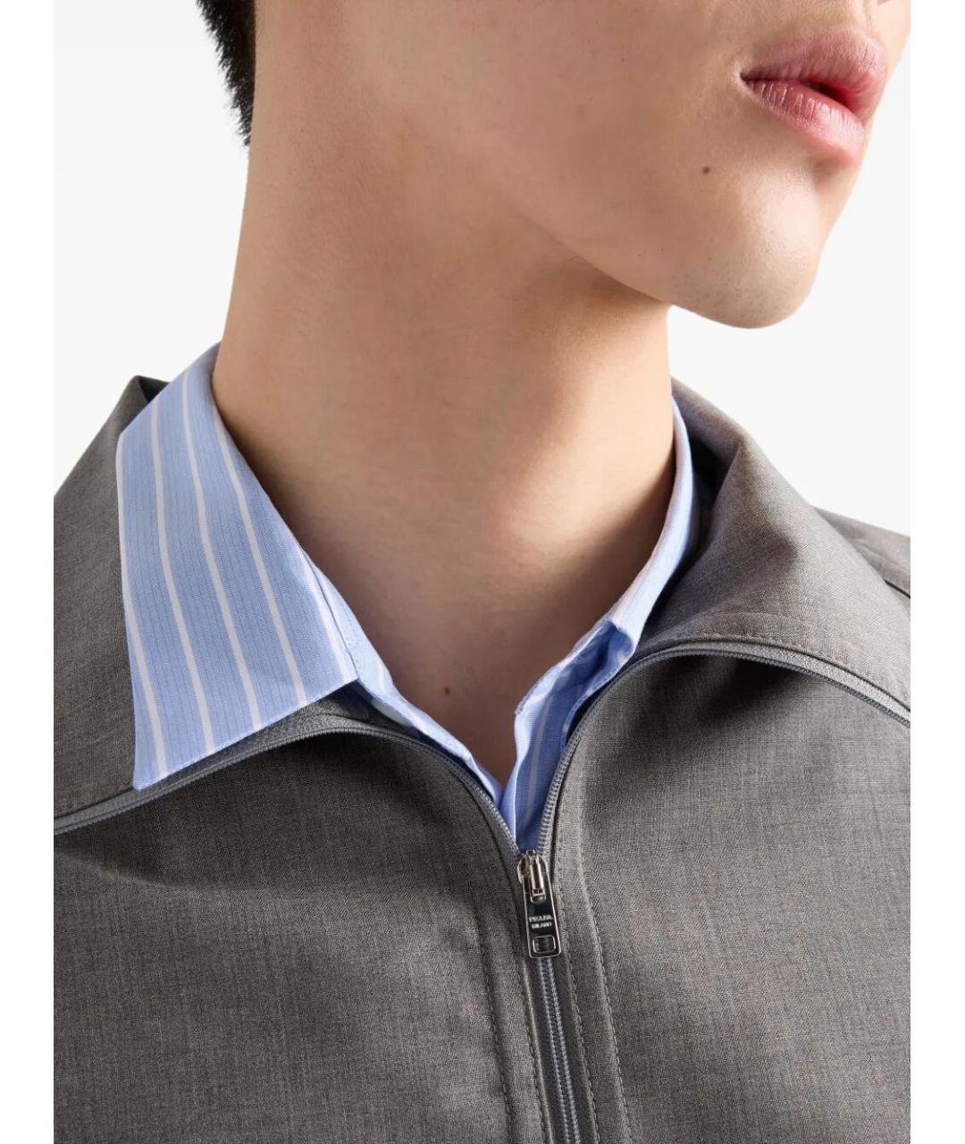 PRADA Голубая хлопковая кэжуал рубашка, фото 5