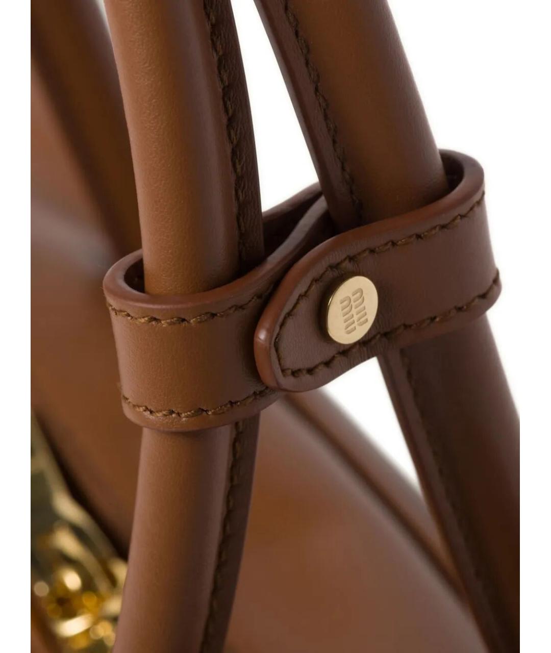 MIU MIU Коричневая кожаная сумка тоут, фото 4