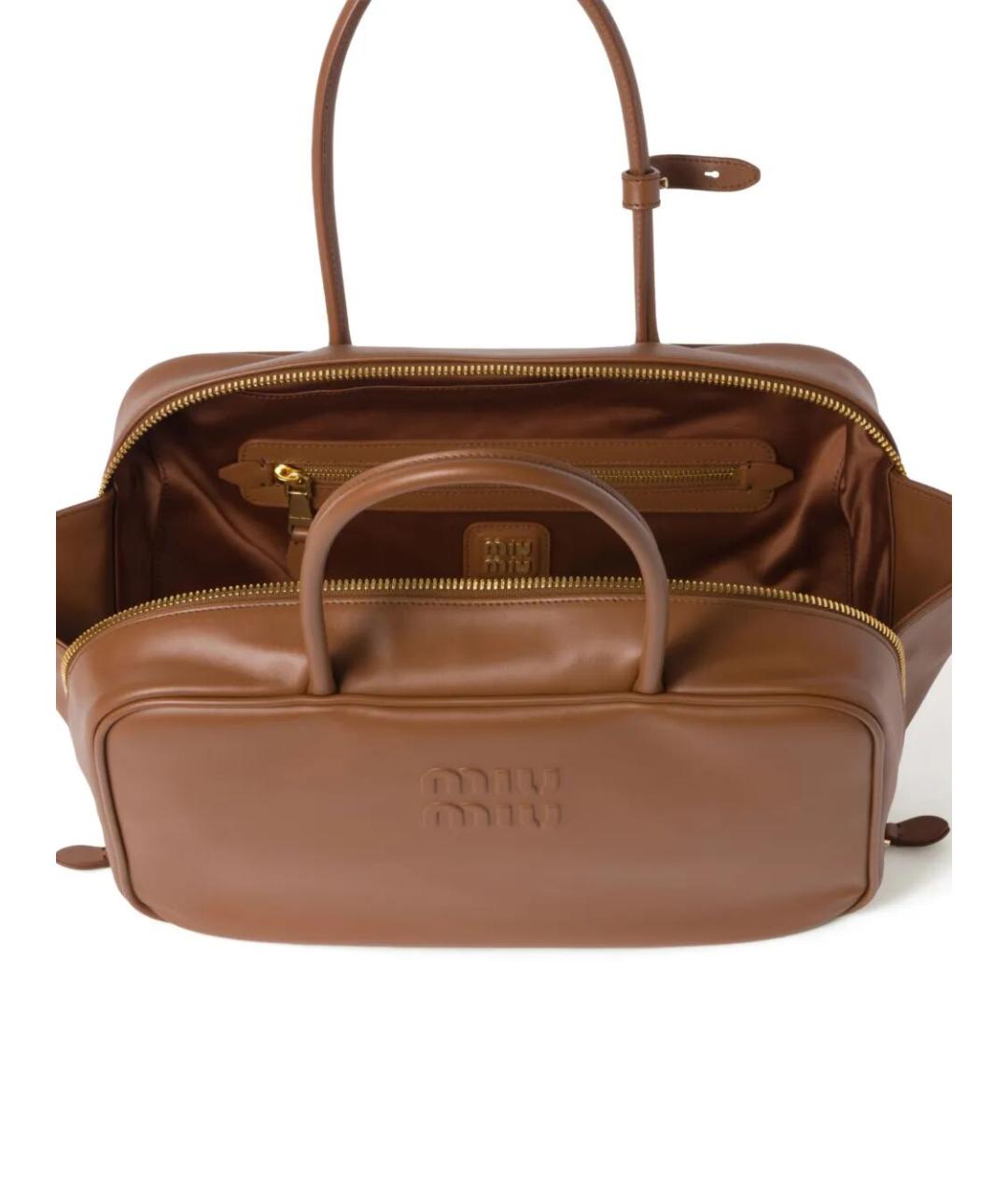 MIU MIU Коричневая кожаная сумка тоут, фото 5