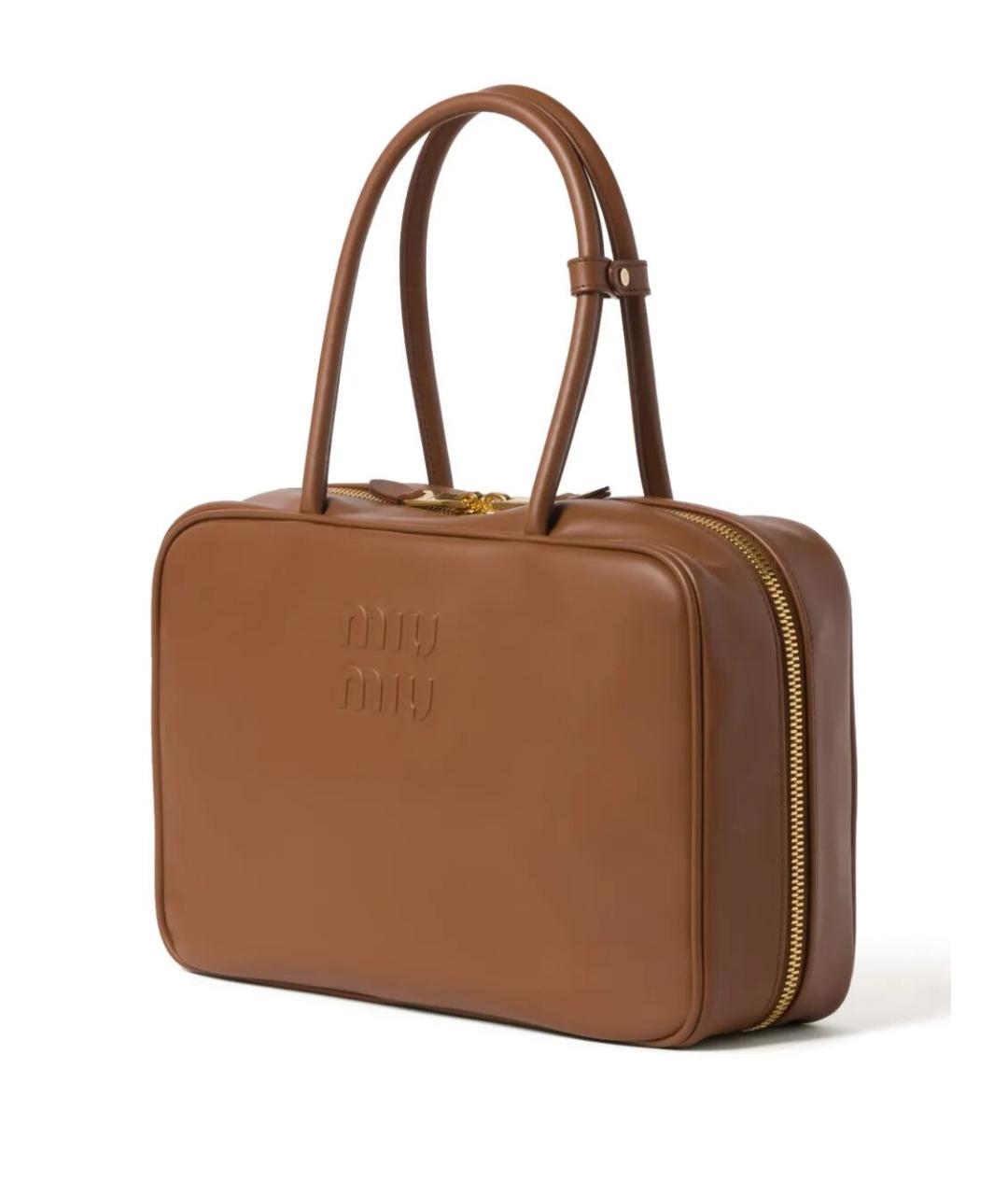 MIU MIU Коричневая кожаная сумка тоут, фото 7