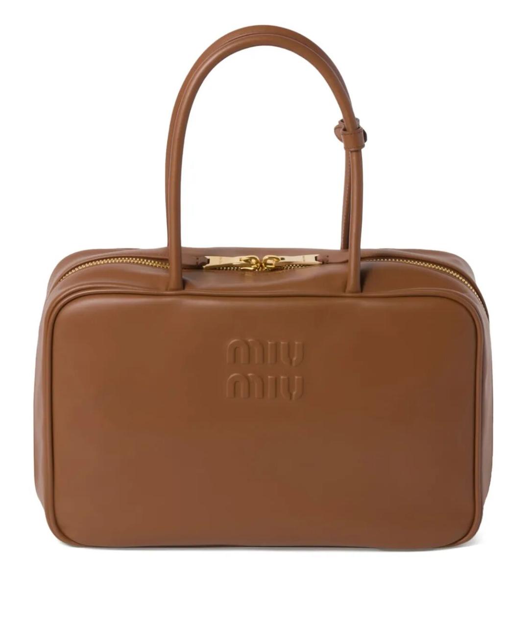 MIU MIU Коричневая кожаная сумка тоут, фото 1