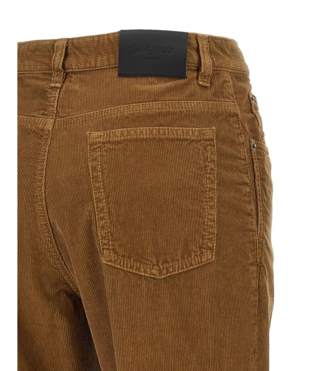 SAINT LAURENT Коричневые хлопковые прямые джинсы, фото 3