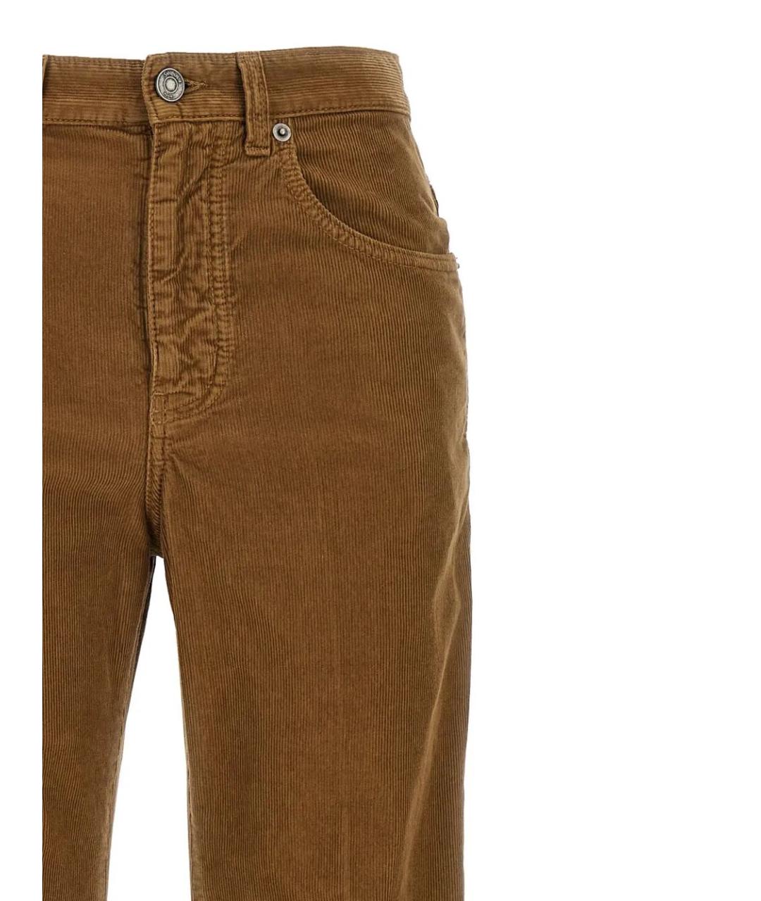 SAINT LAURENT Коричневые хлопковые прямые джинсы, фото 4