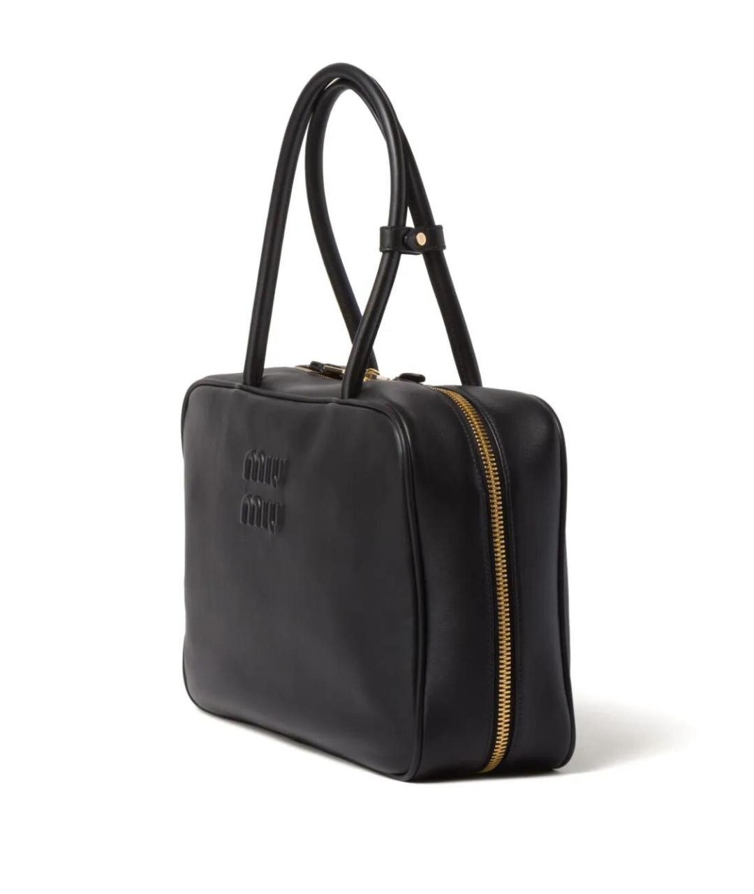 MIU MIU Черная кожаная сумка тоут, фото 5