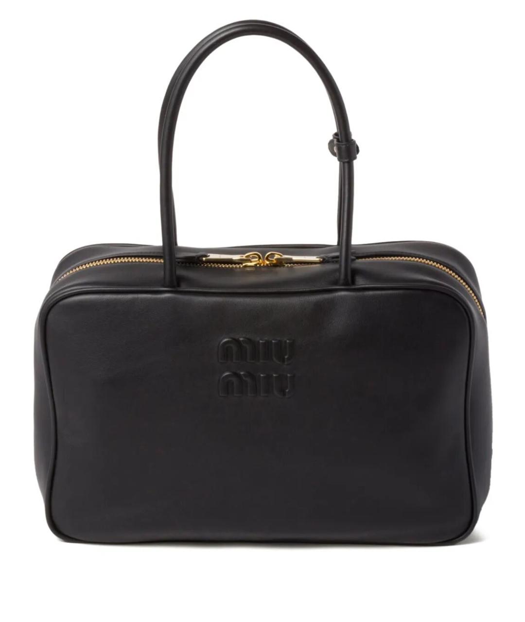 MIU MIU Черная кожаная сумка тоут, фото 1