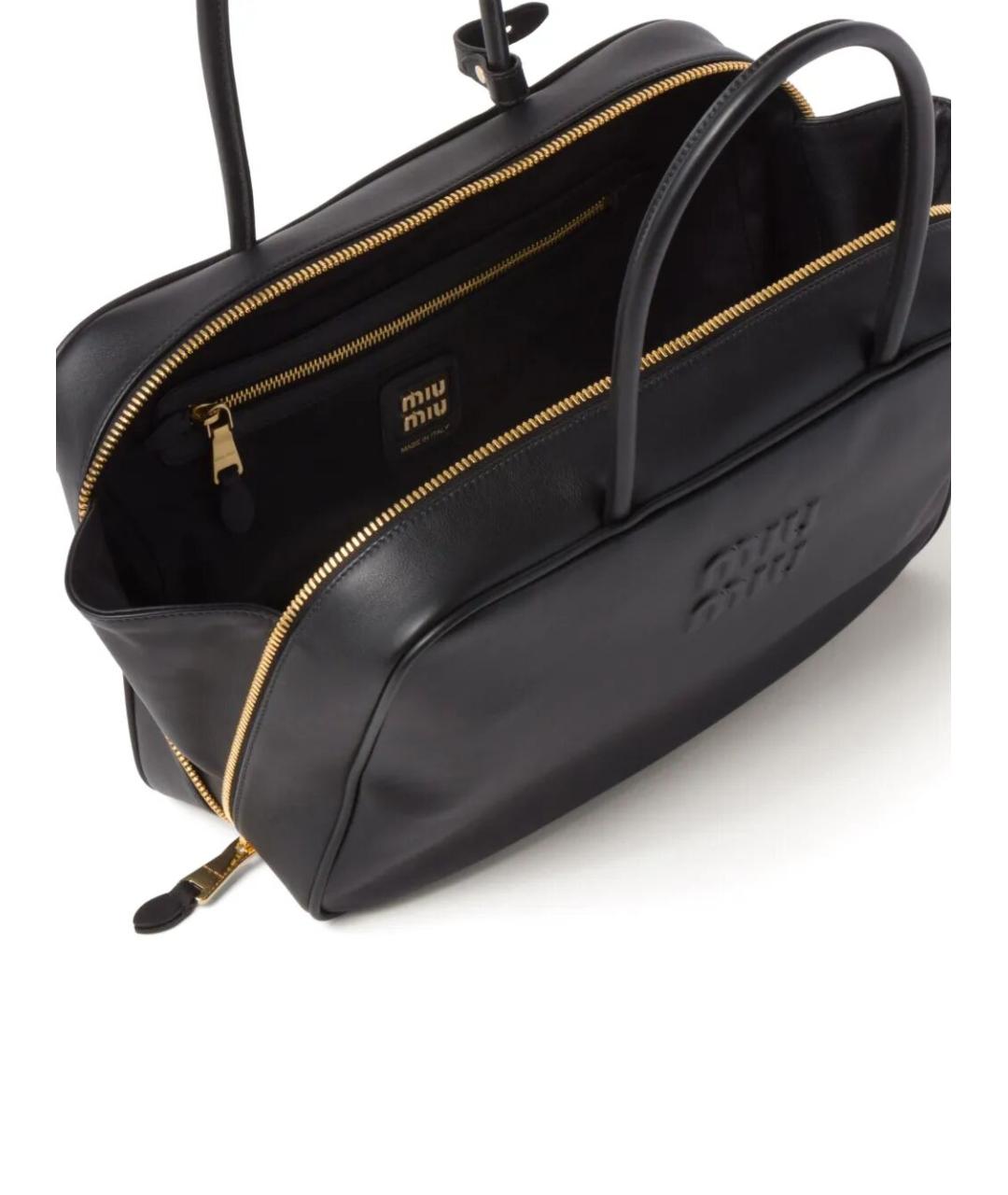 MIU MIU Черная кожаная сумка тоут, фото 4