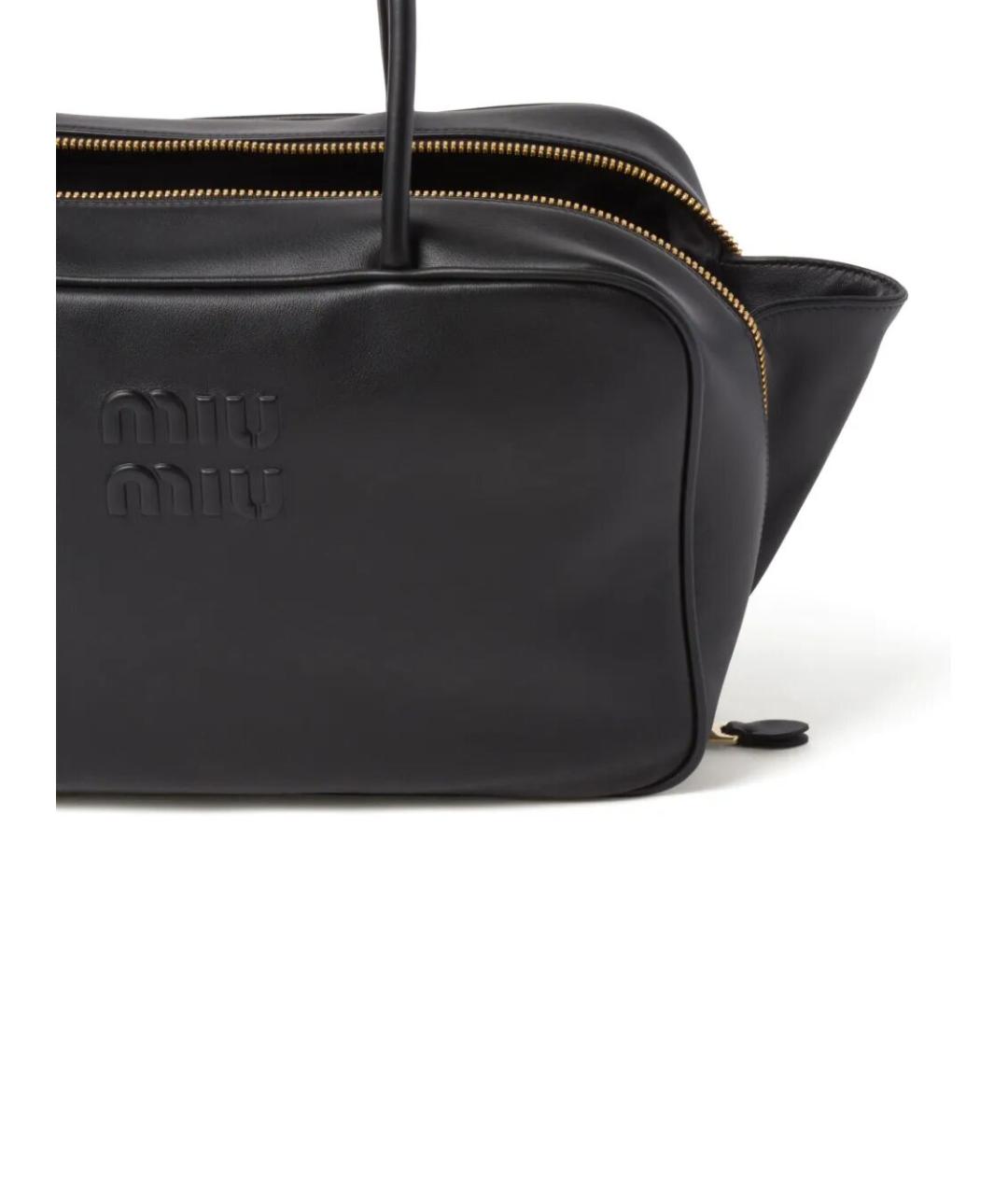 MIU MIU Черная кожаная сумка тоут, фото 3