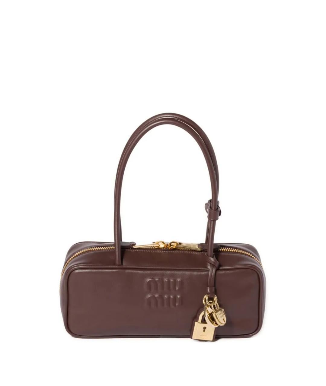 MIU MIU Коричневая кожаная сумка тоут, фото 1