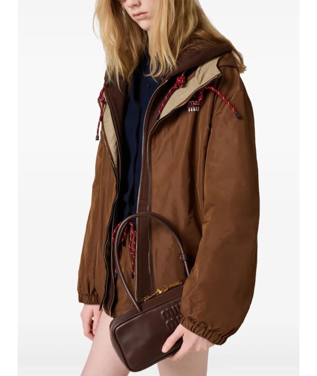 MIU MIU Коричневая кожаная сумка тоут, фото 2