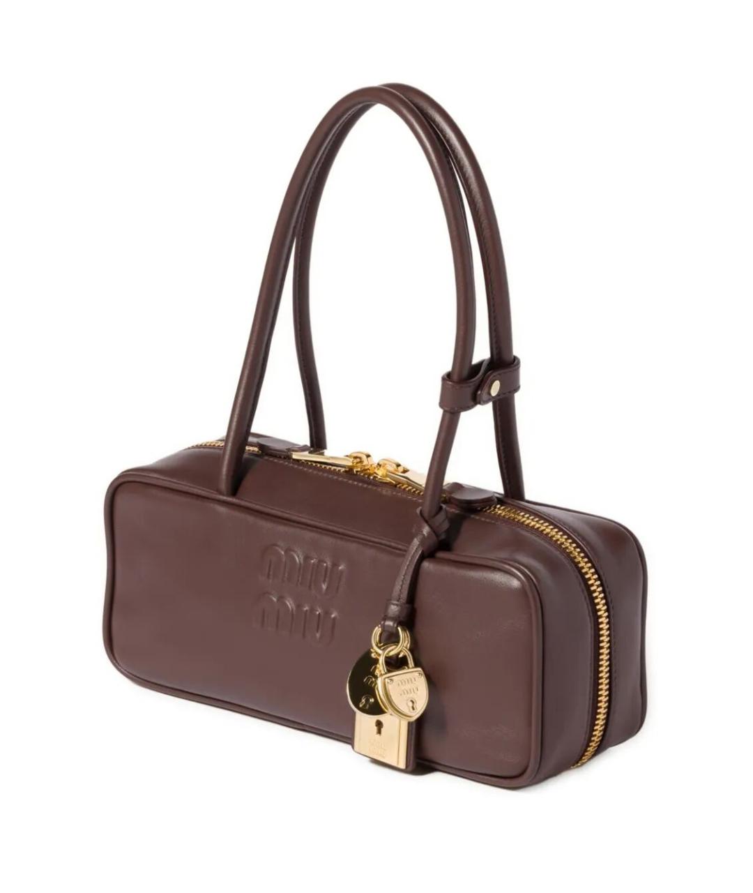 MIU MIU Коричневая кожаная сумка тоут, фото 3