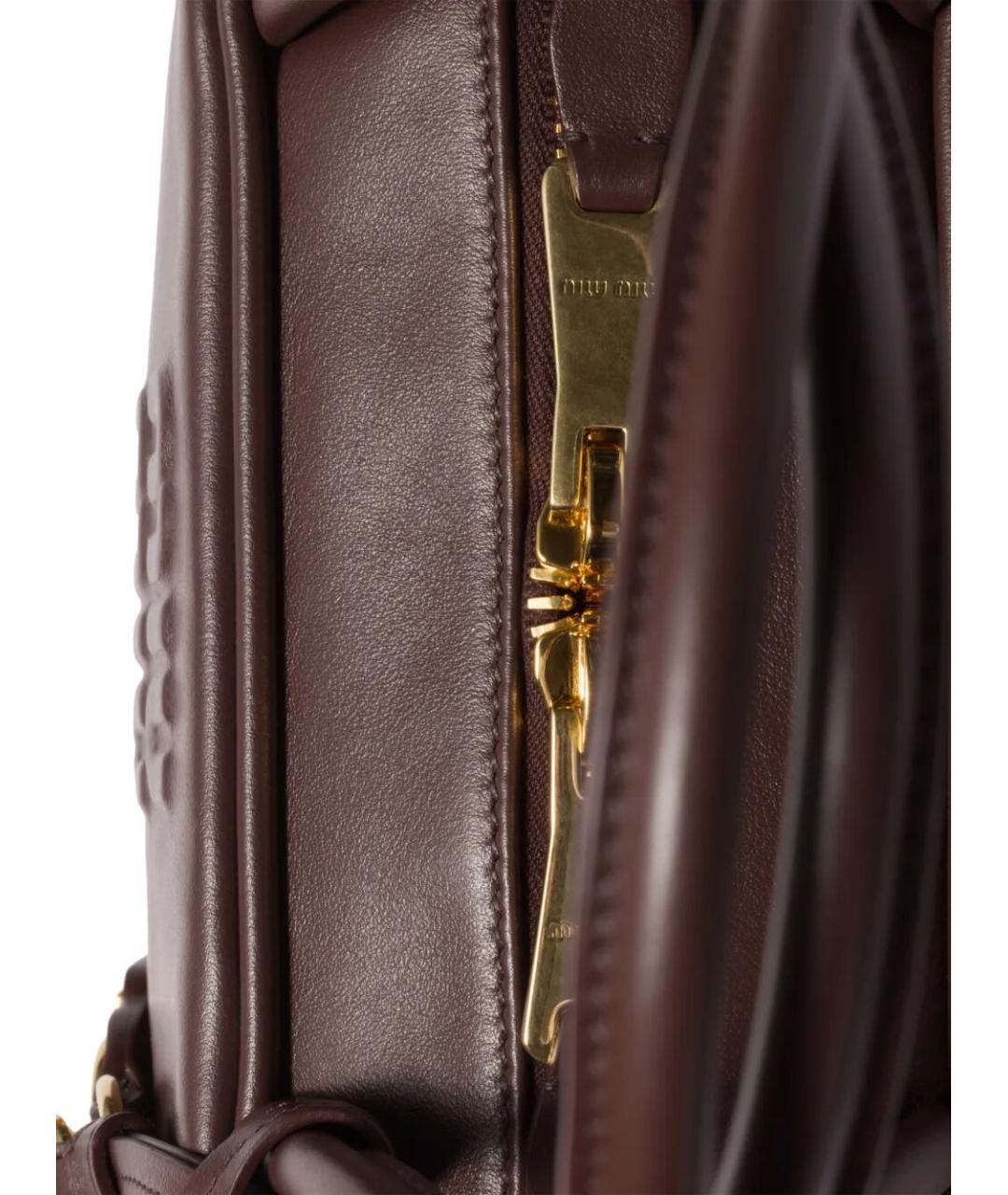 MIU MIU Коричневая кожаная сумка тоут, фото 6