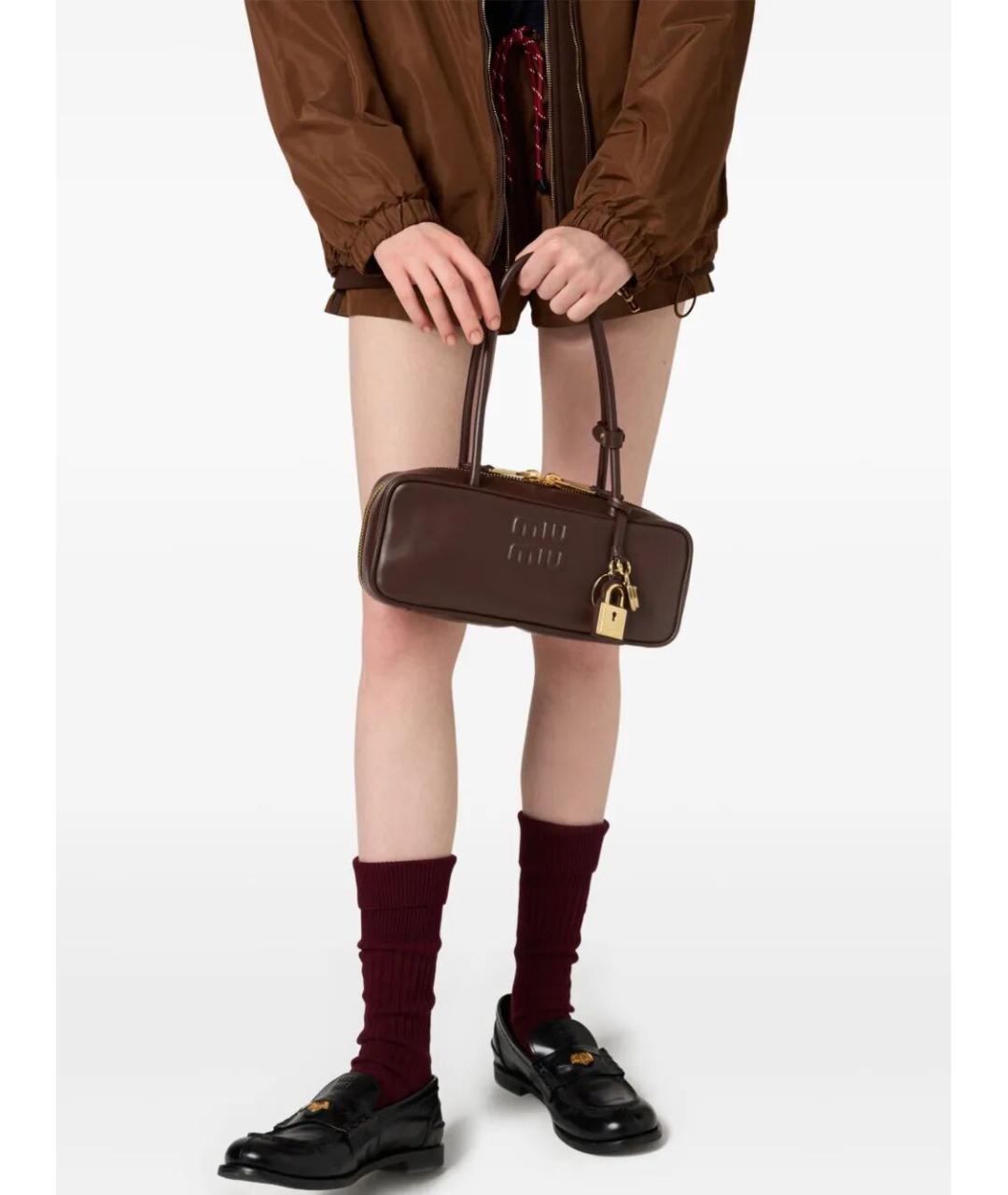 MIU MIU Коричневая кожаная сумка тоут, фото 5