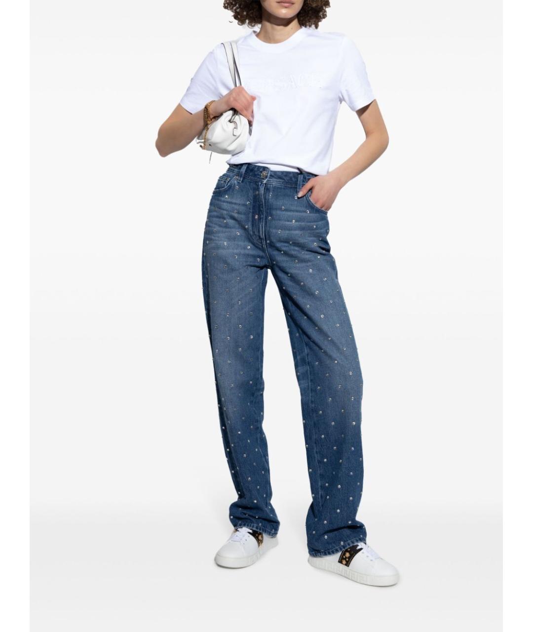 VERSACE Белая хлопковая футболка, фото 5