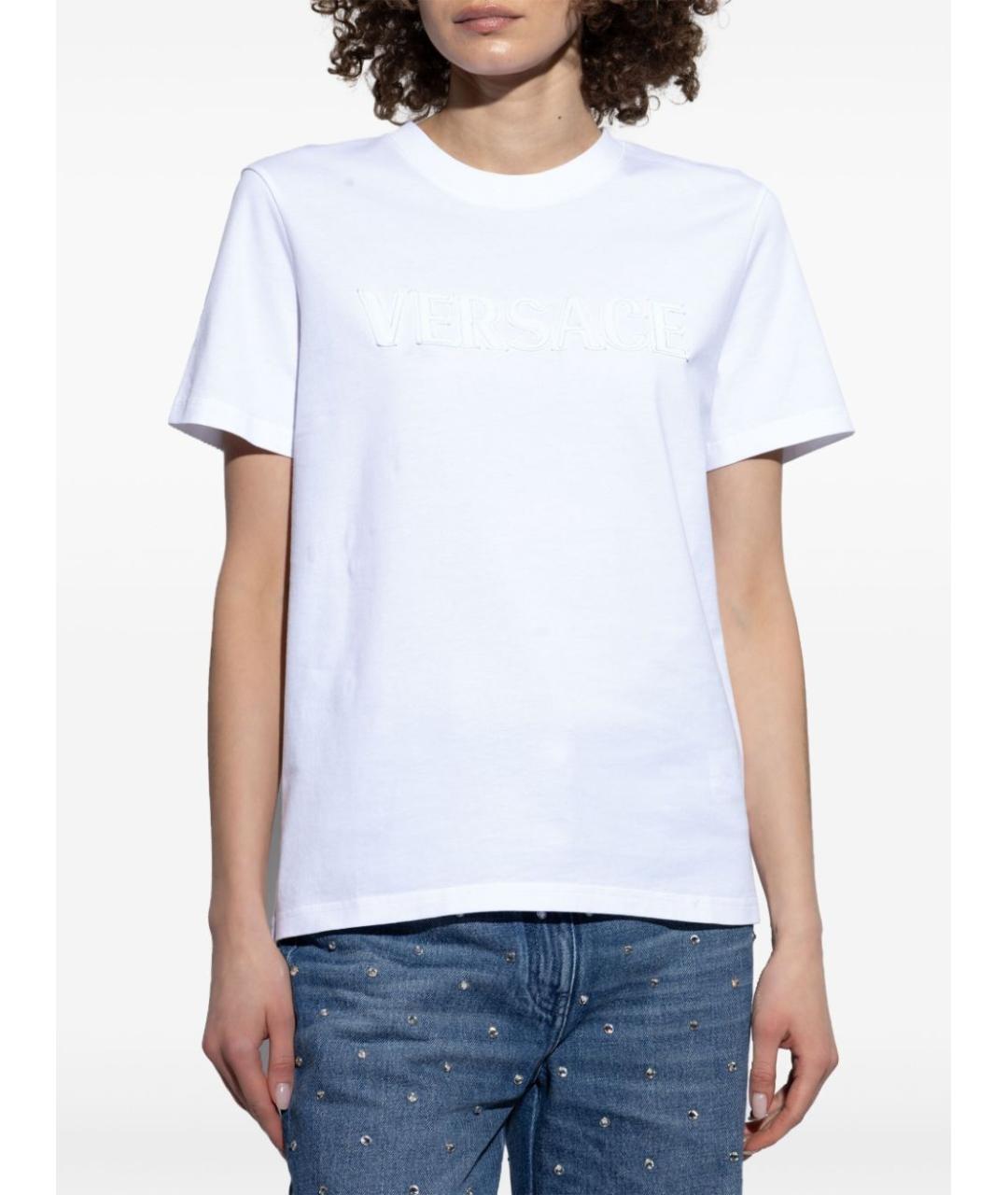 VERSACE Белая хлопковая футболка, фото 2