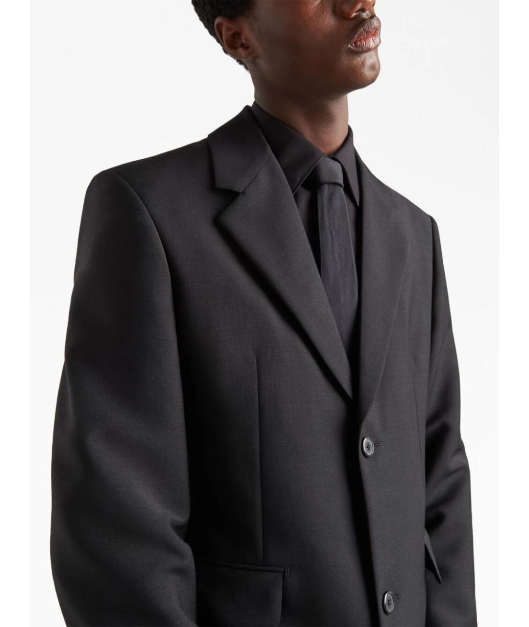 PRADA Черный шерстяной пиджак, фото 3