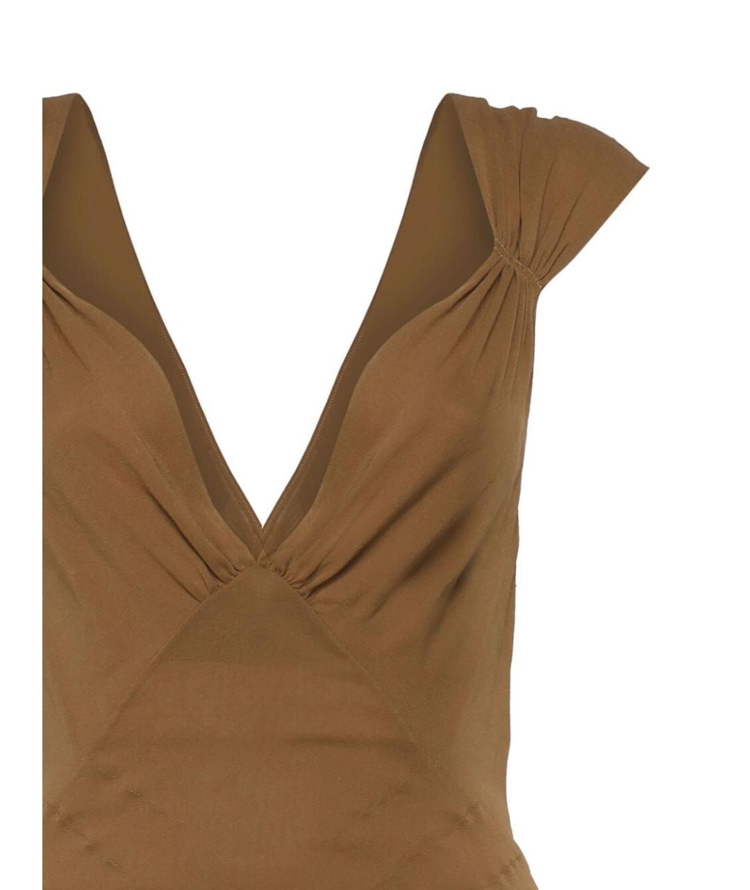 SAINT LAURENT Коричневое шелковое боди, фото 2