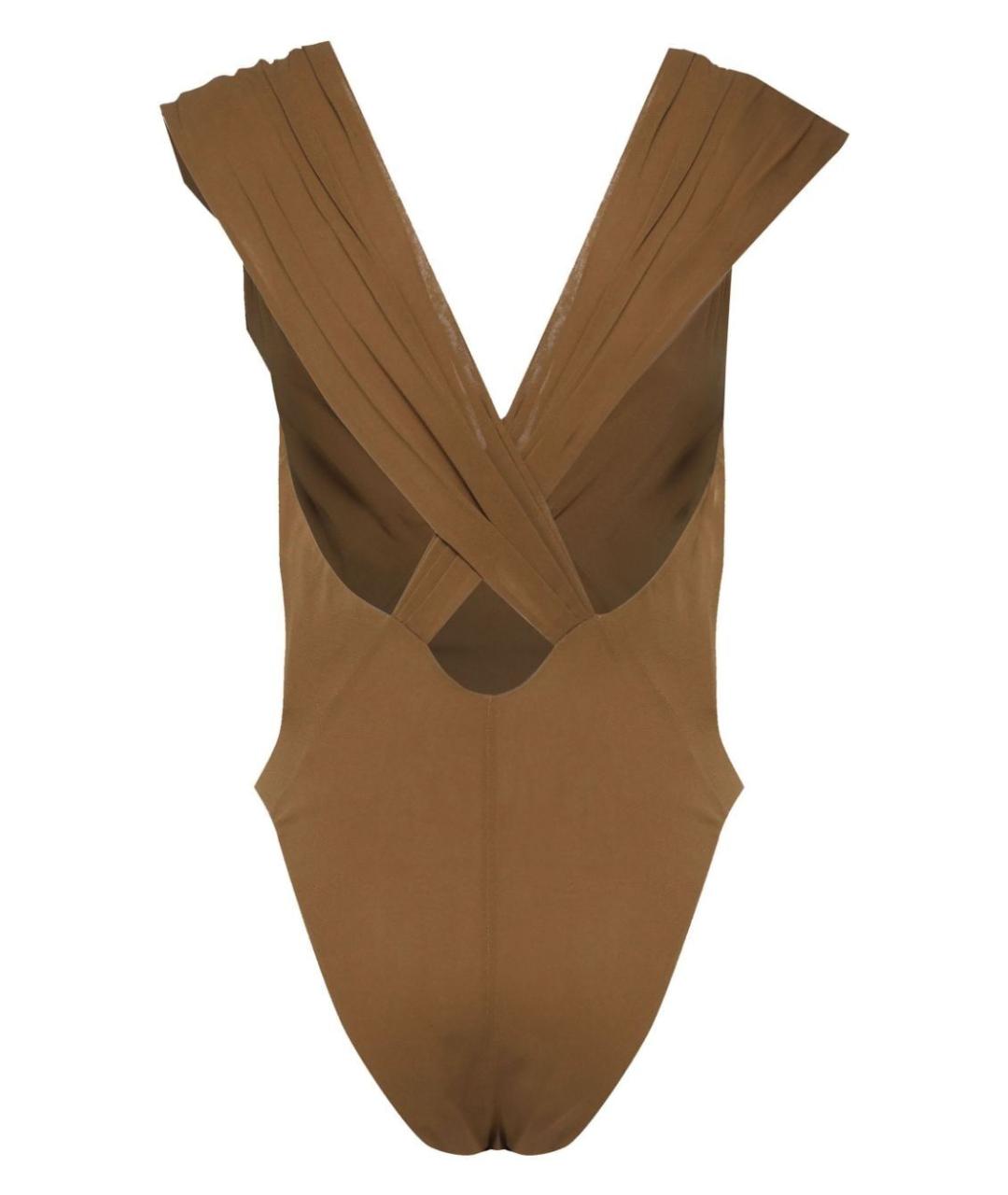 SAINT LAURENT Коричневое шелковое боди, фото 3