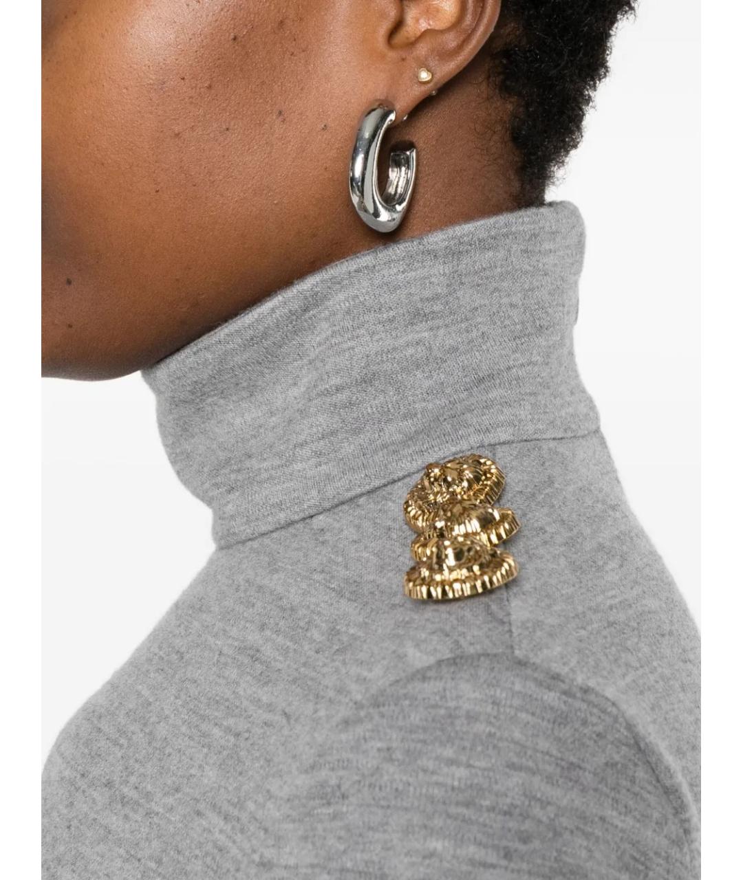 BALMAIN Серое шерстяное повседневное платье, фото 5