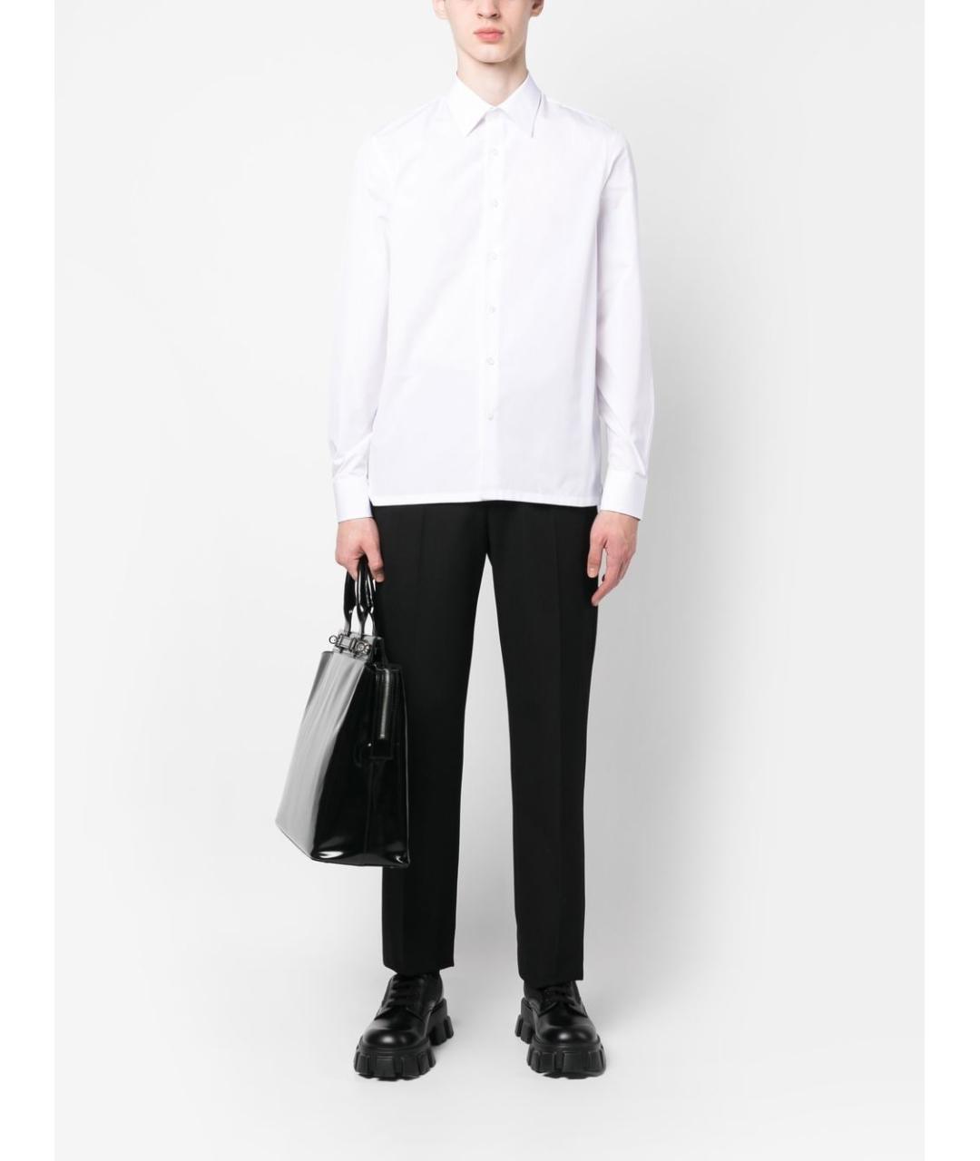 PRADA Белая хлопковая классическая рубашка, фото 3
