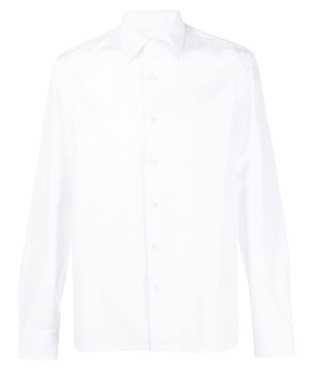 PRADA Белая хлопковая классическая рубашка, фото 1
