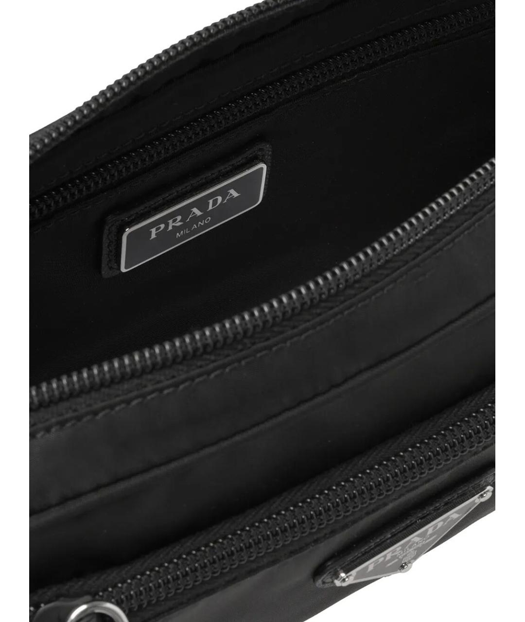 PRADA Черная синтетическая поясная сумка, фото 4