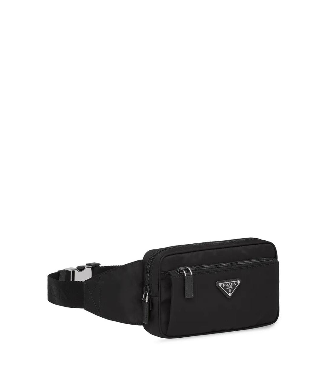 PRADA Черная синтетическая поясная сумка, фото 3