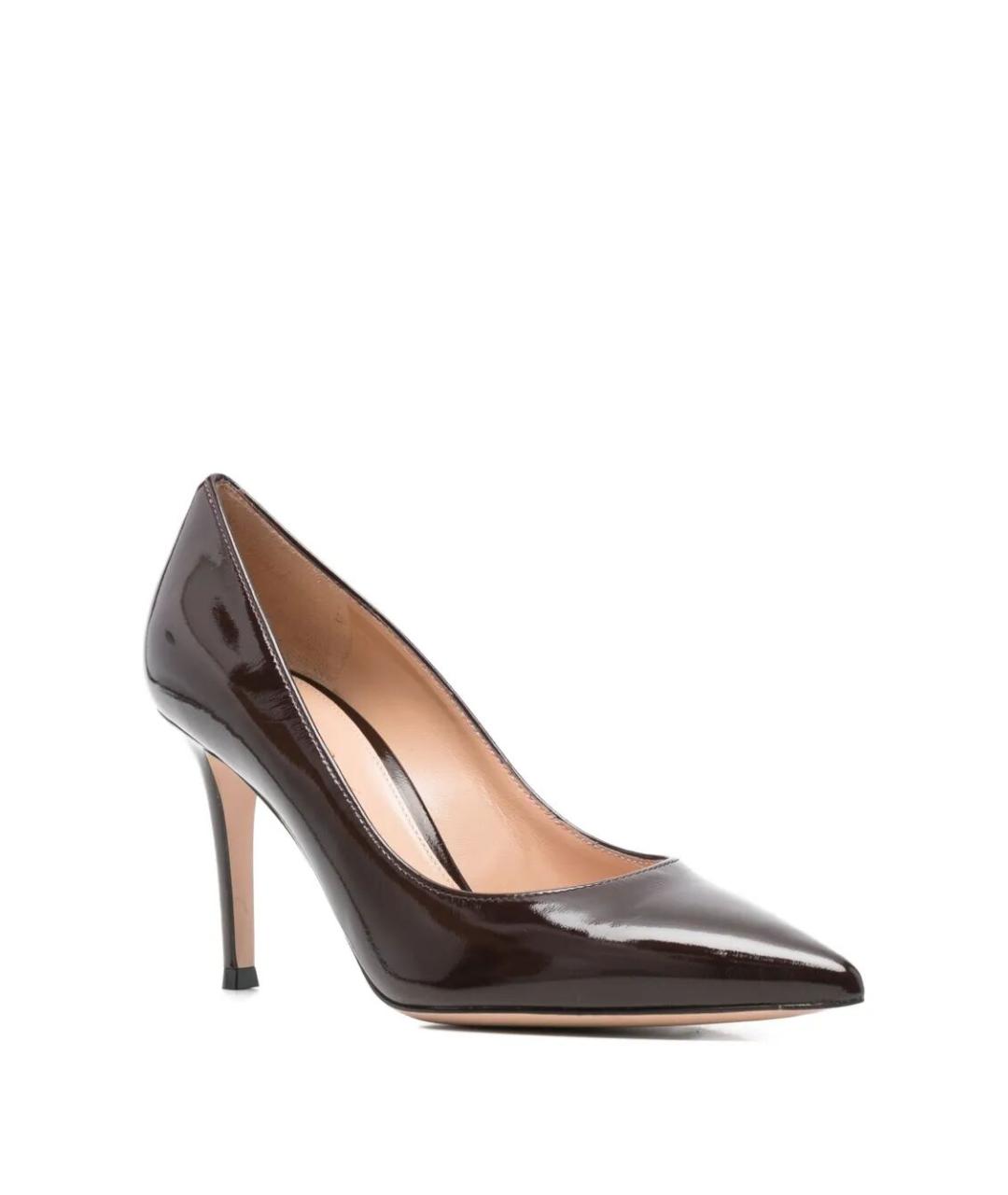 GIANVITO ROSSI Бордовые туфли из лакированной кожи, фото 4