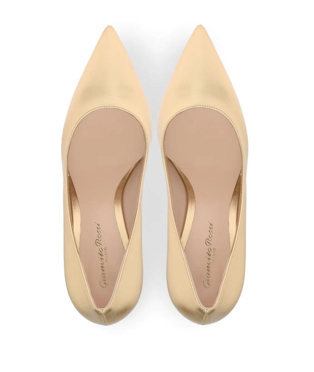 GIANVITO ROSSI Золотые кожаные туфли, фото 3