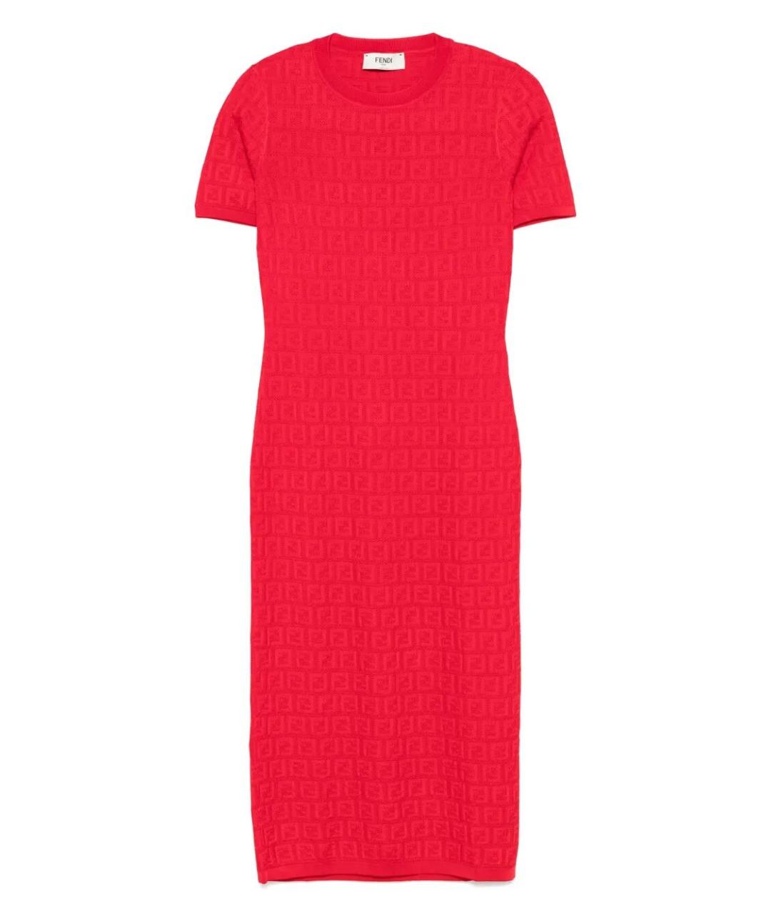 FENDI Красное хлопковое повседневное платье, фото 1