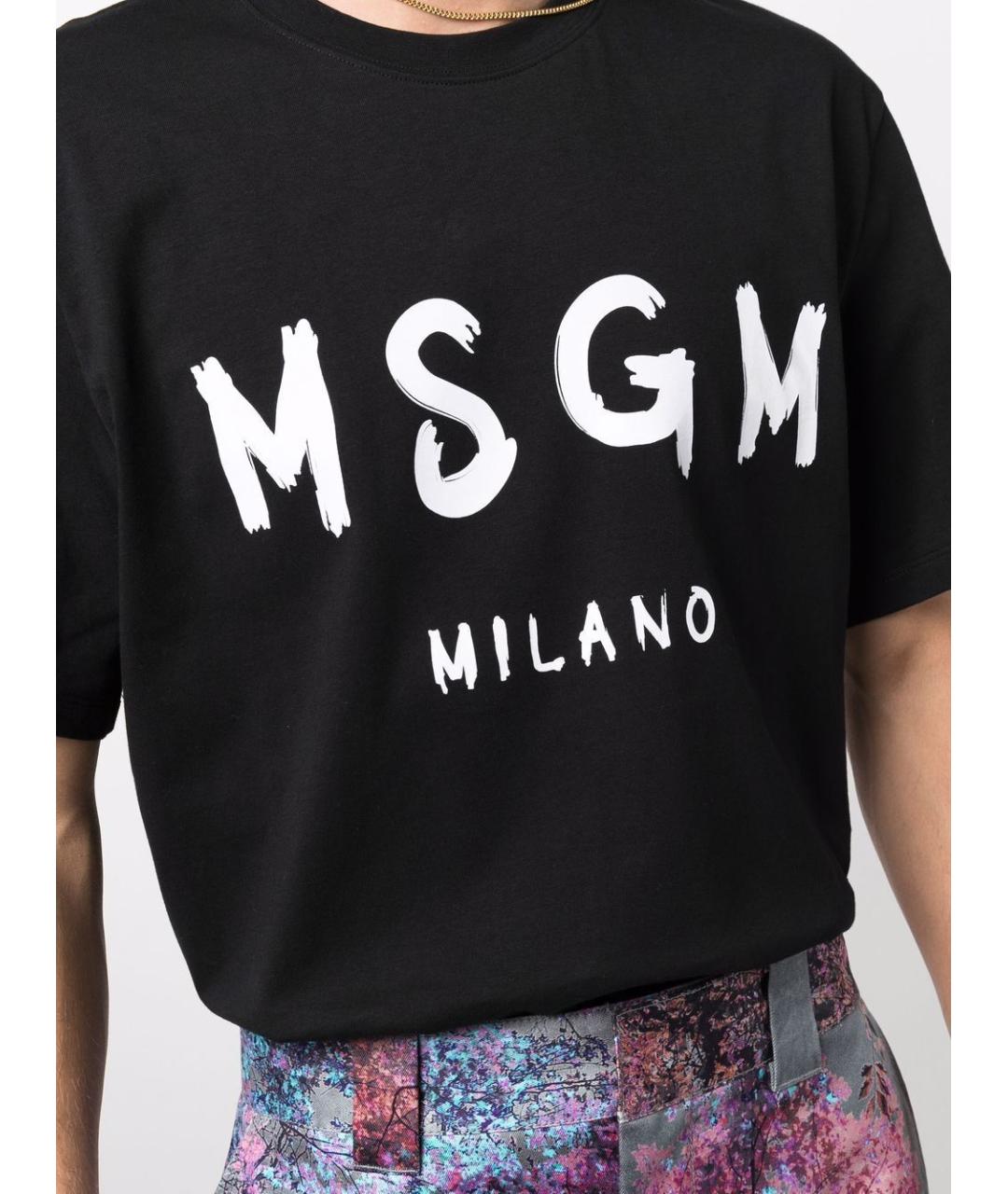 MSGM Черная хлопковая футболка, фото 5