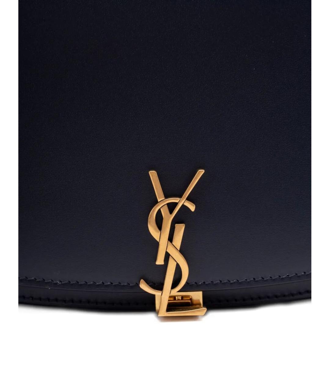 SAINT LAURENT Темно-синяя кожаная сумка через плечо, фото 5