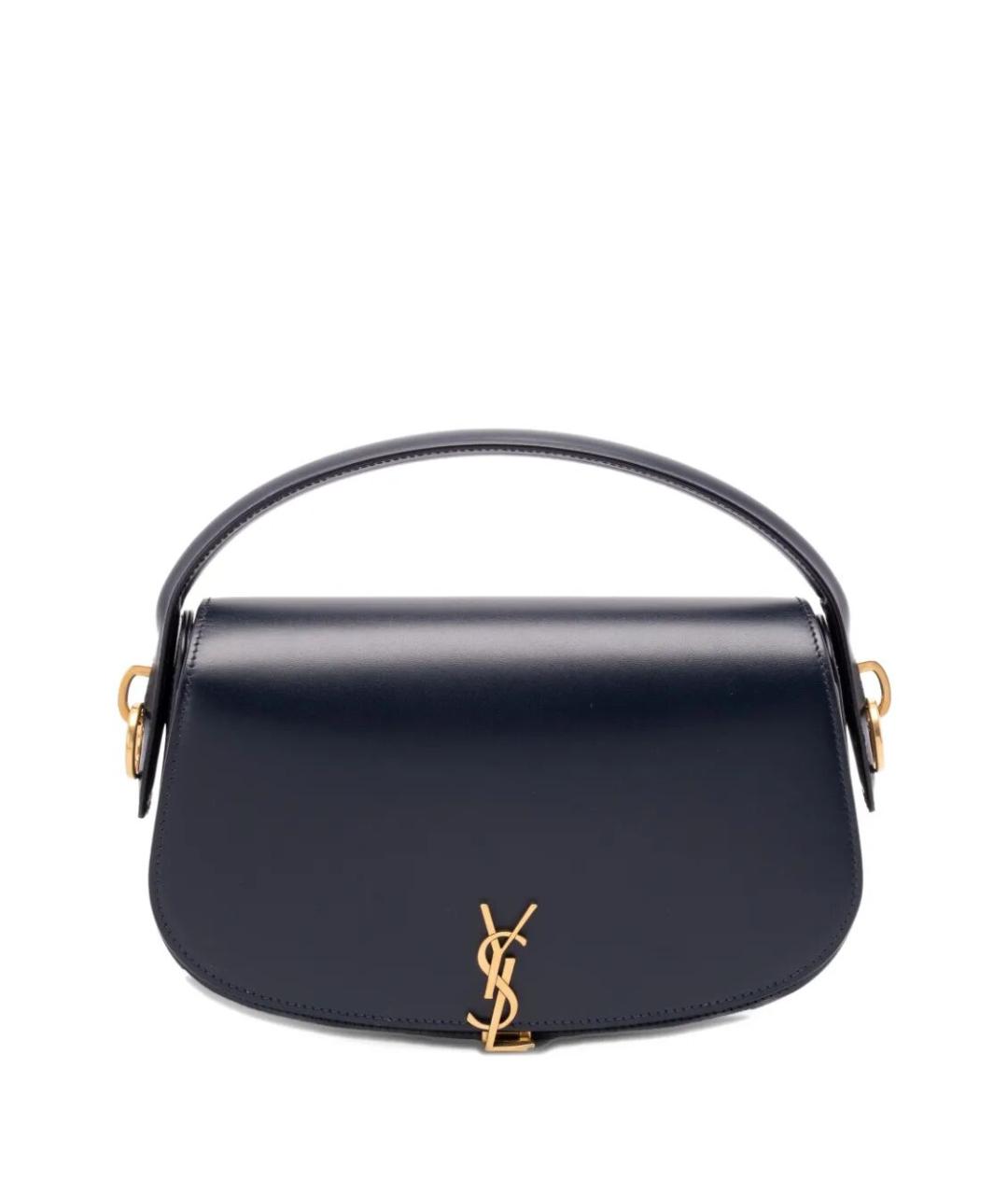 SAINT LAURENT Темно-синяя кожаная сумка через плечо, фото 1