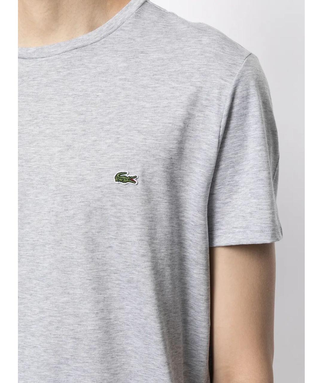 LACOSTE Серая хлопковая футболка, фото 5