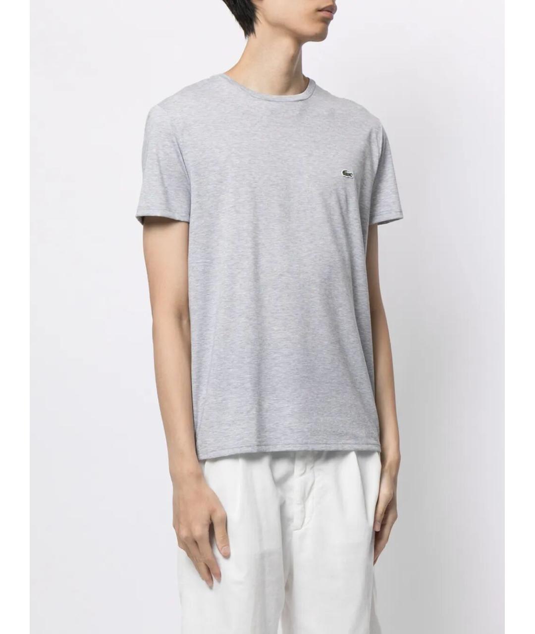 LACOSTE Серая хлопковая футболка, фото 3