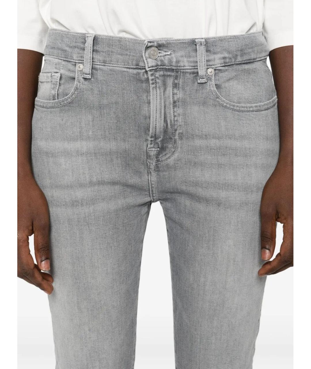 7 FOR ALL MANKIND Серые хлопковые джинсы слим, фото 3