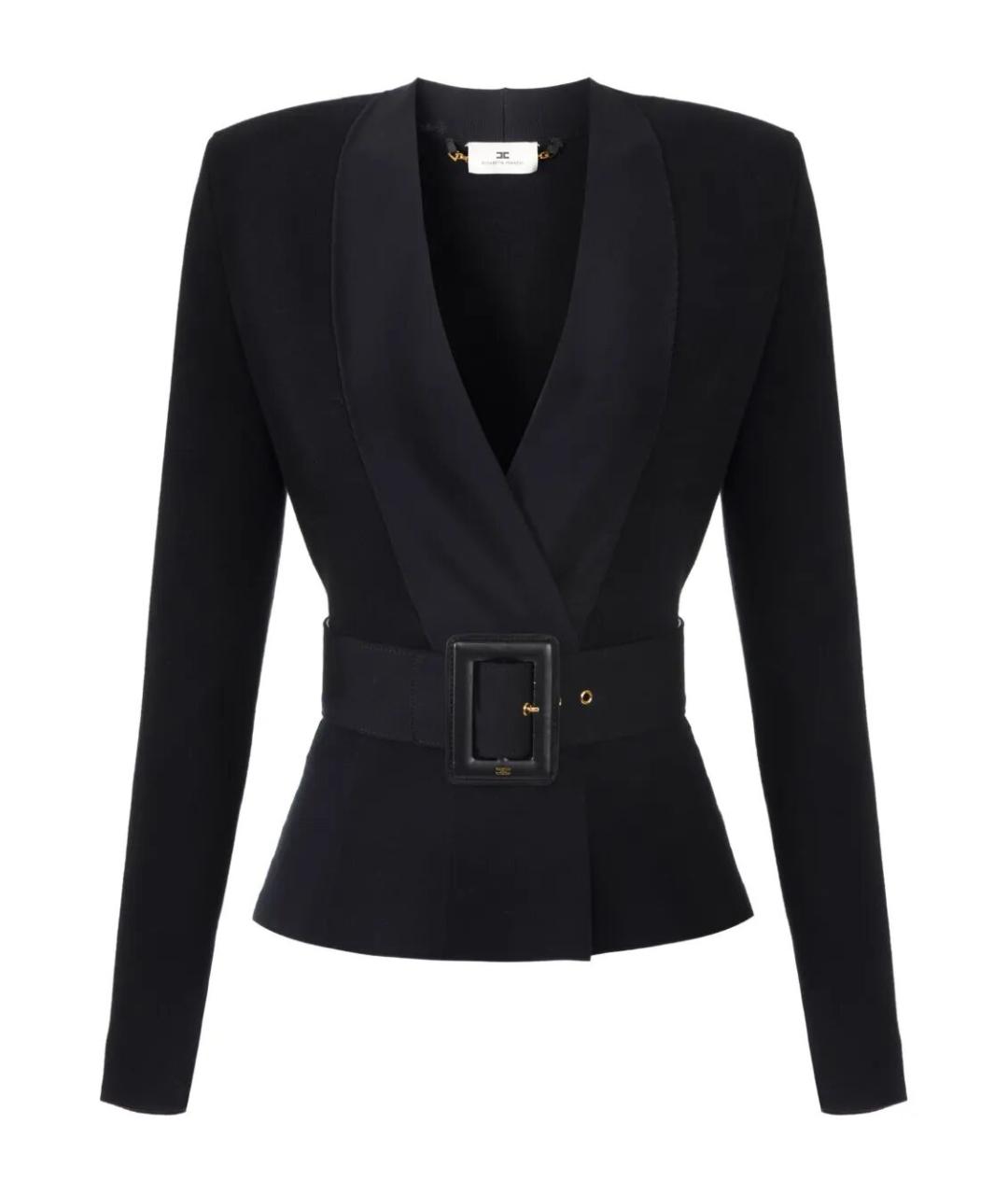 ELISABETTA FRANCHI Черный вискозный жакет/пиджак, фото 1