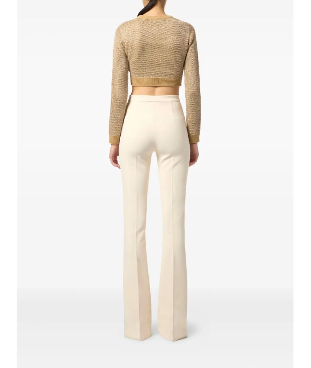 ELISABETTA FRANCHI Бежевый полиэстеровый джемпер / свитер, фото 3