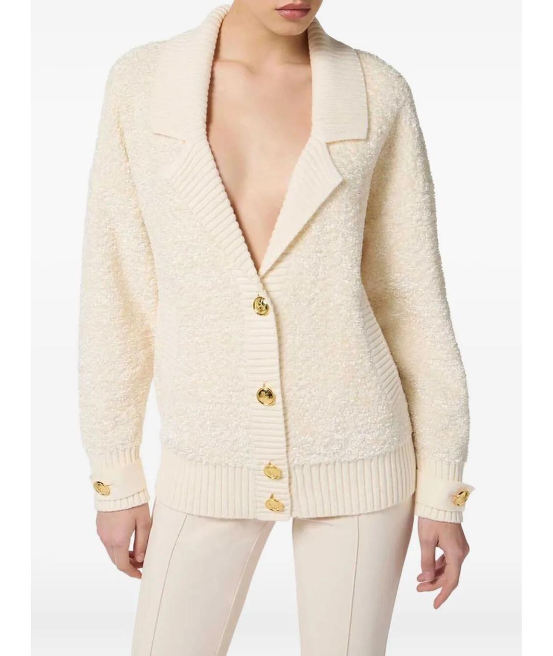 ELISABETTA FRANCHI Бежевый полиэстеровый кардиган, фото 2