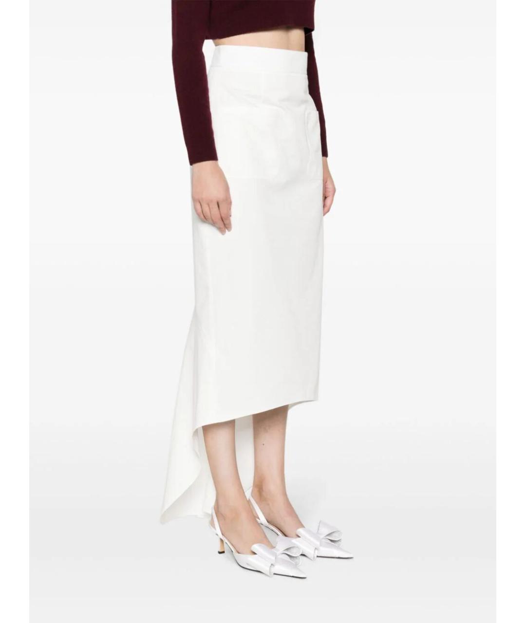 PRADA Белая хлопковая юбка миди, фото 3