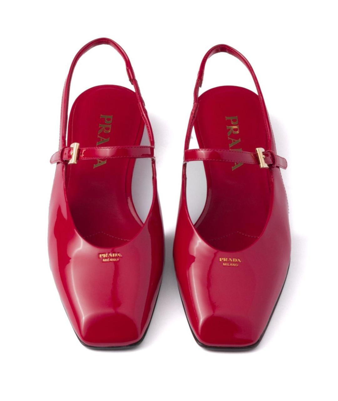 PRADA Красные балетки из лакированной кожи, фото 2