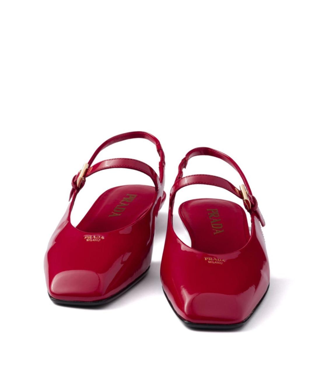 PRADA Красные балетки из лакированной кожи, фото 4