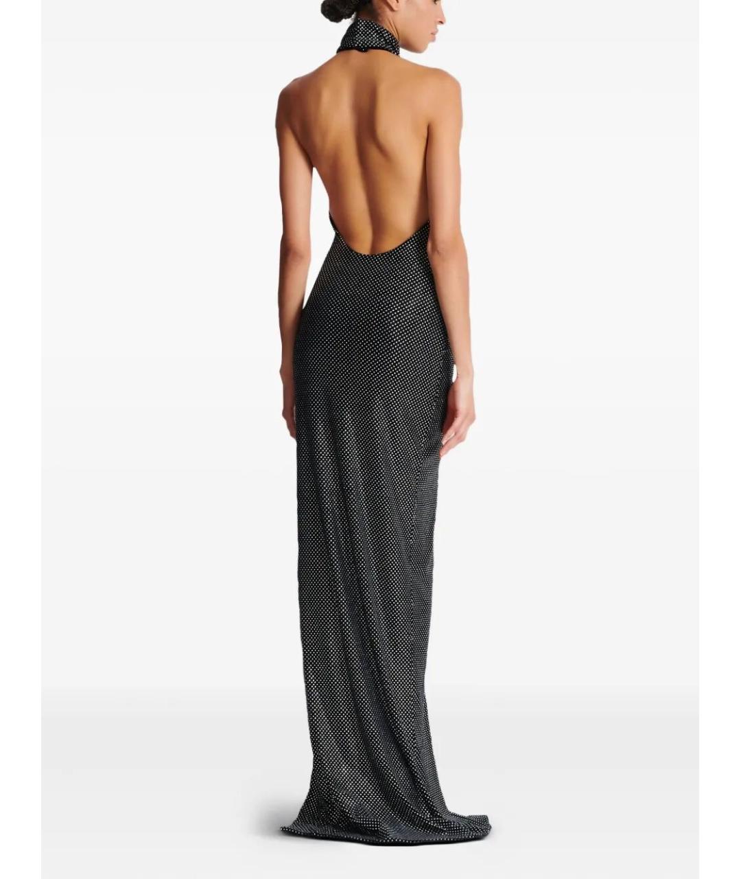 BALMAIN Черное полиэстеровое вечернее платье, фото 3