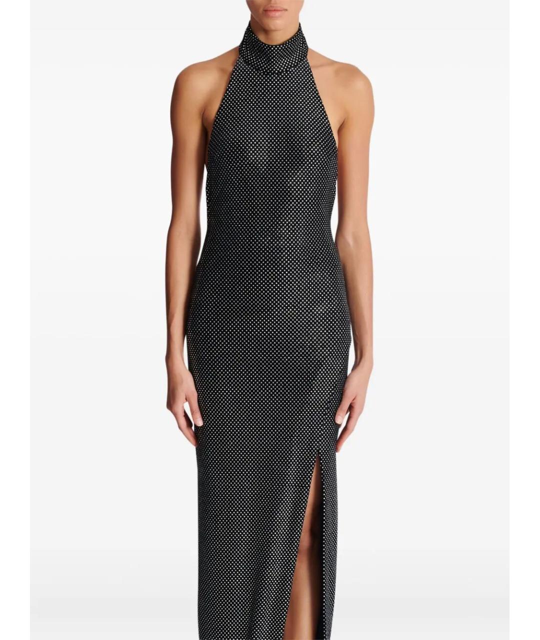 BALMAIN Черное полиэстеровое вечернее платье, фото 4